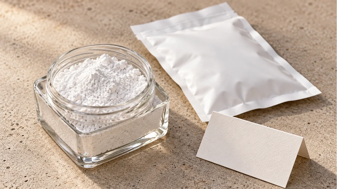A calcium-carbonate sample jar and an unmarked pouch
