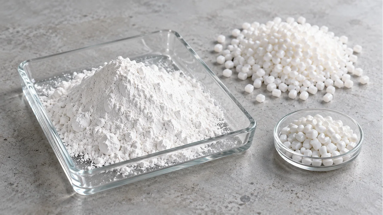Calcium carbonate powder with masterbatch production materials