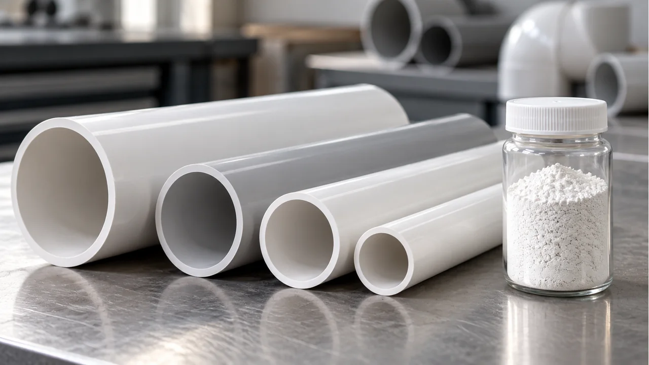 Rigid PVC pipe components and the material sample