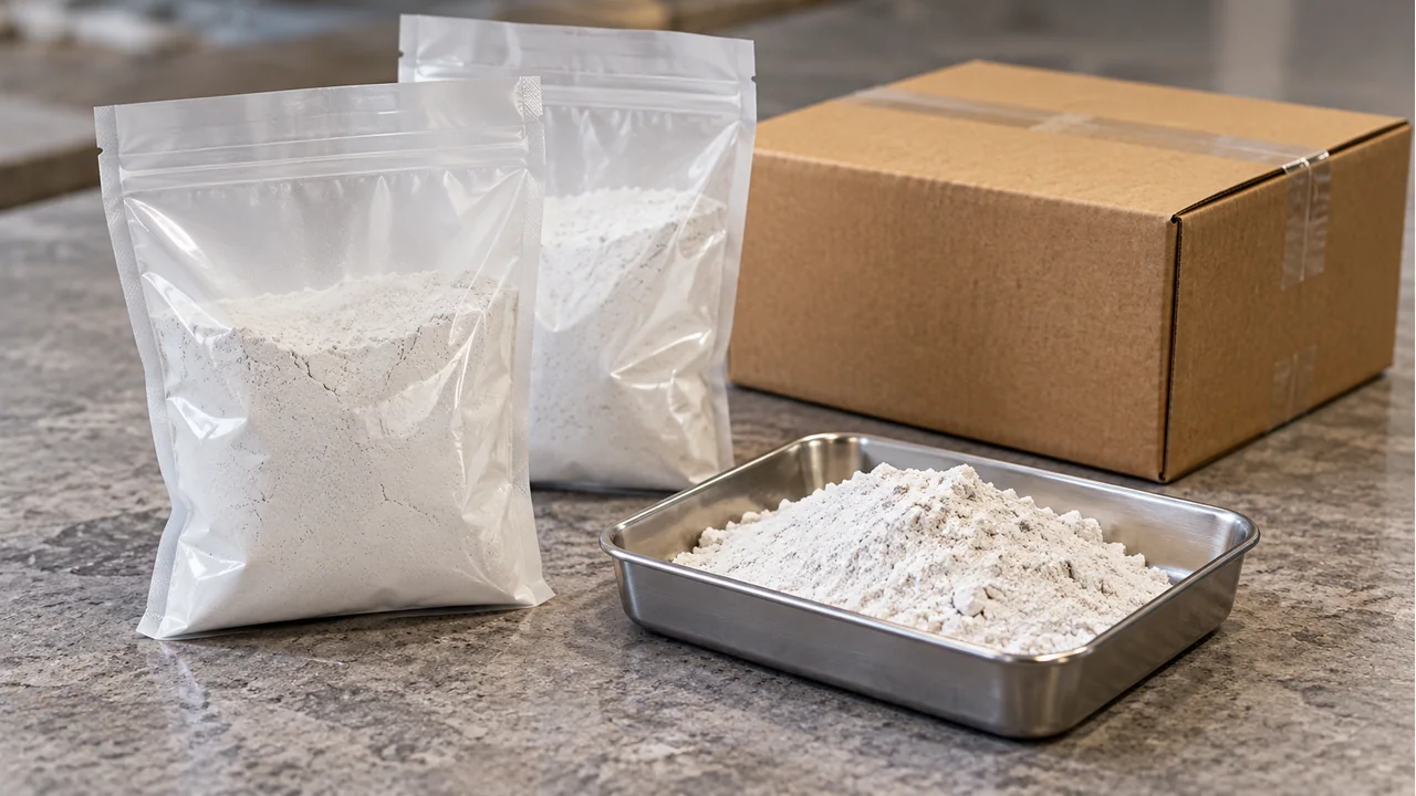Industrial material supply and the material sample
