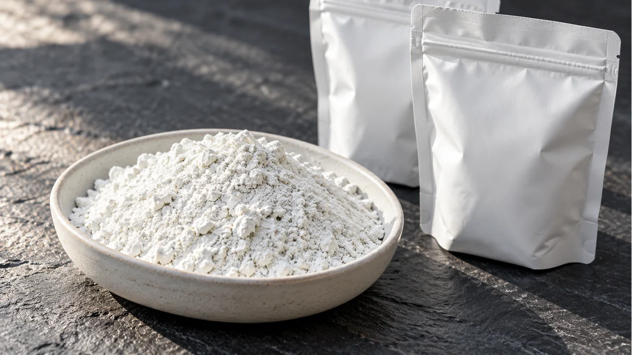 Calcium-carbonate material and plain sample pouches