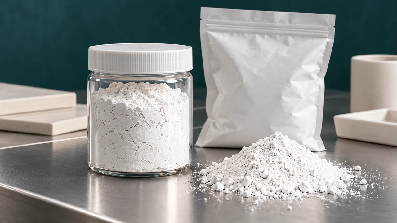Wollastonite powder with plain sample packaging