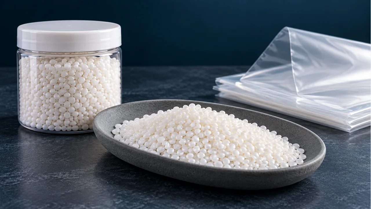 Filler masterbatch pellets with plain sample packaging