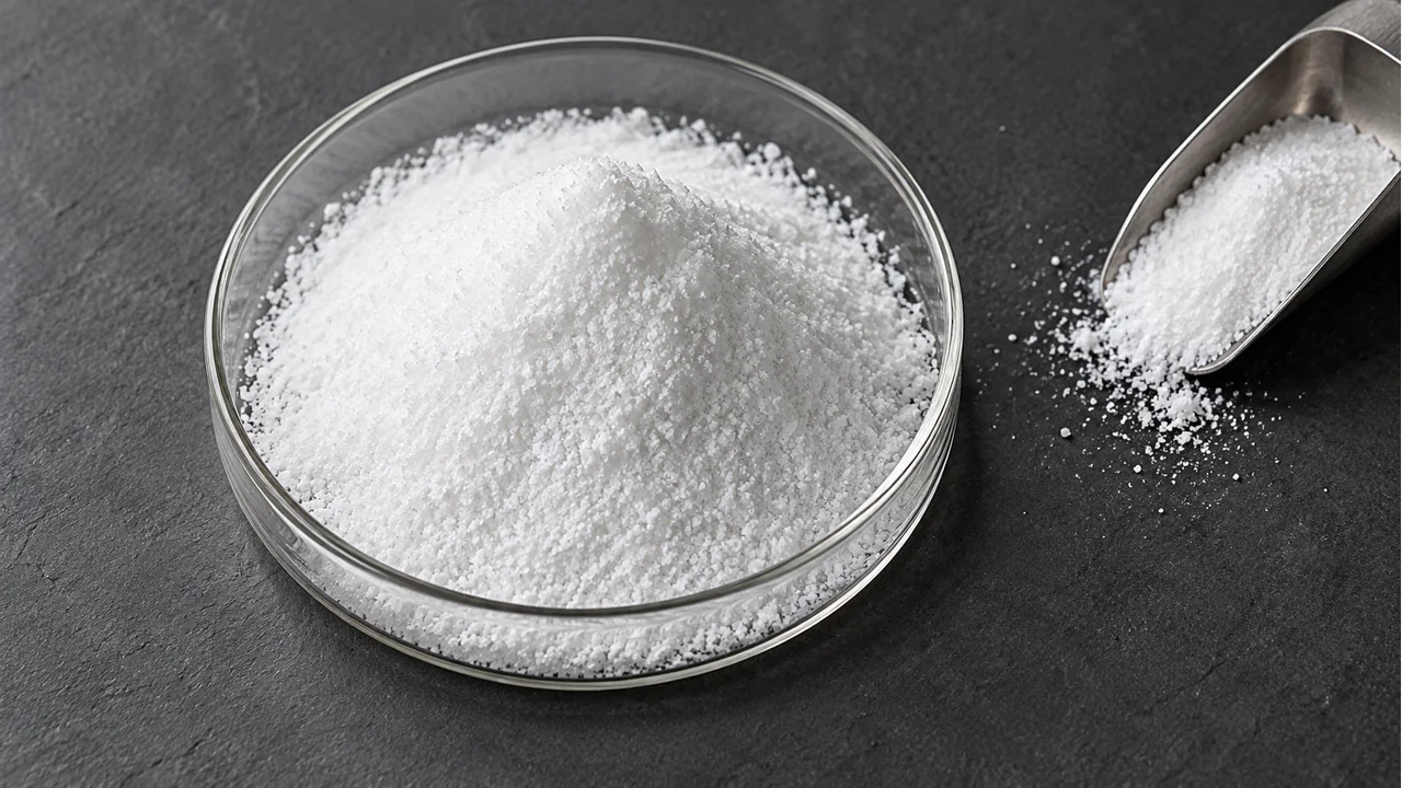 Close view of silica-based industrial powder