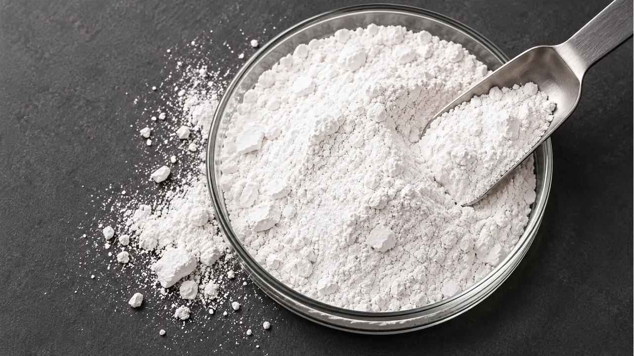 Close view of wollastonite powder