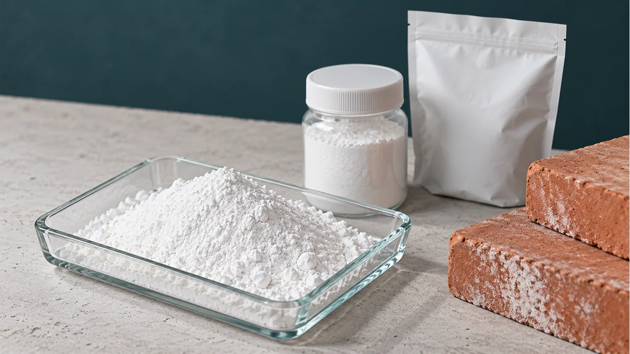 Barium carbonate powder with plain sample packaging
