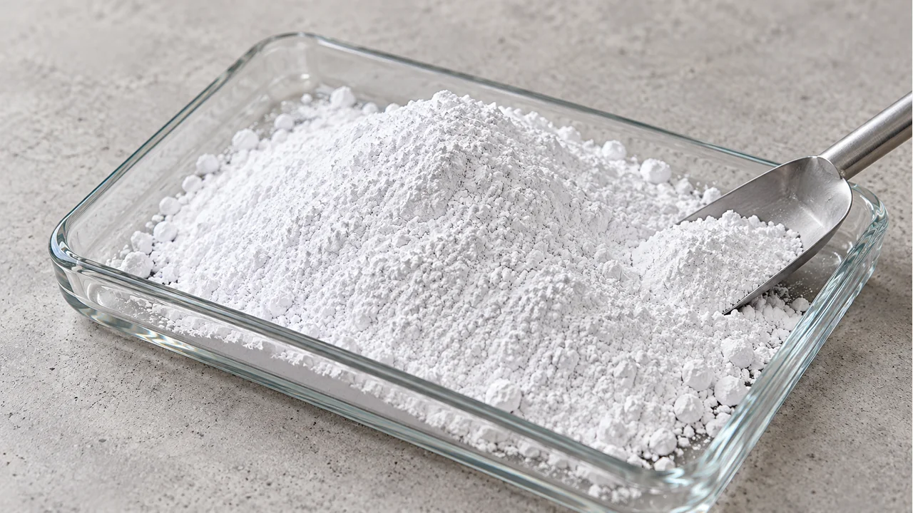 Close view of titanium dioxide powder