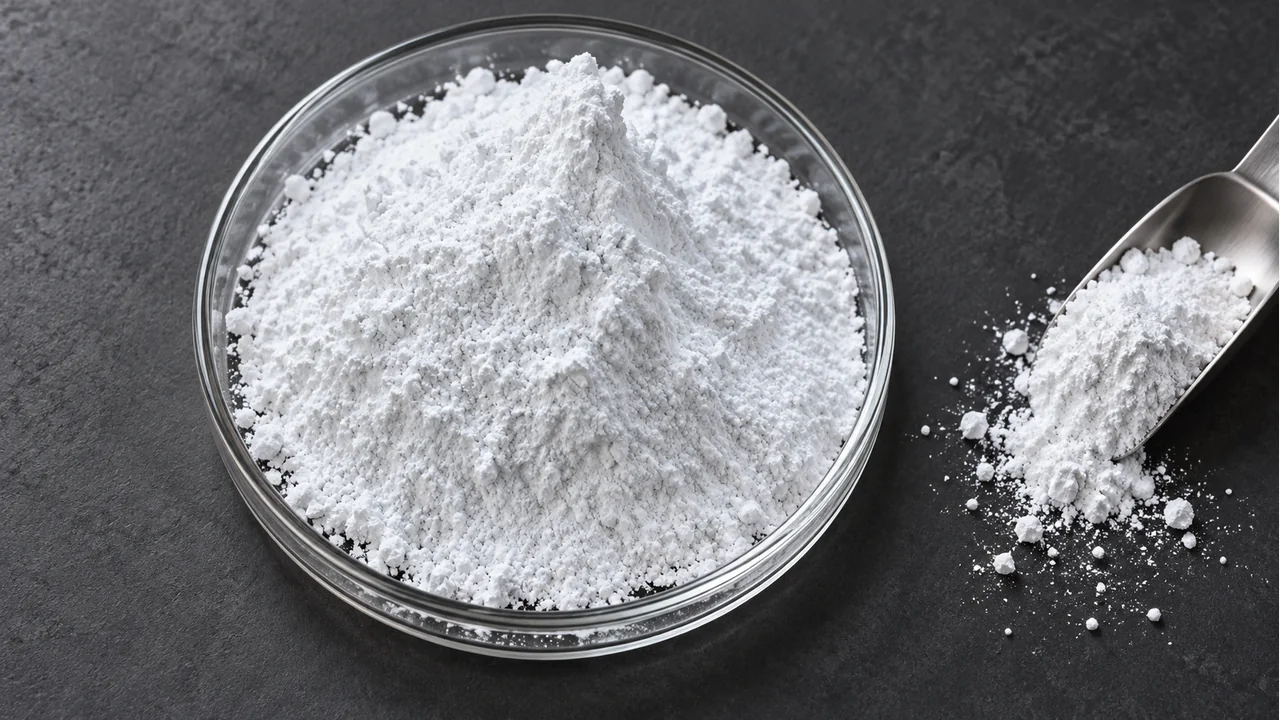 Close view of foaming-grade talc powder