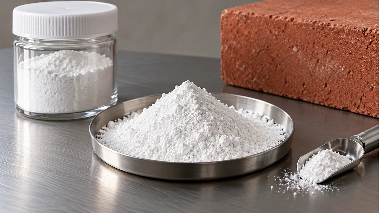 Close view of barium carbonate powder