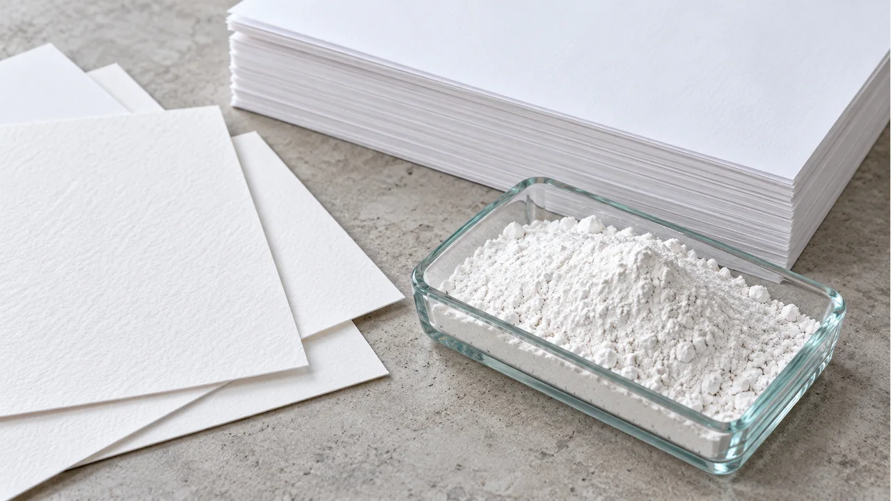 White paper samples and the material sample