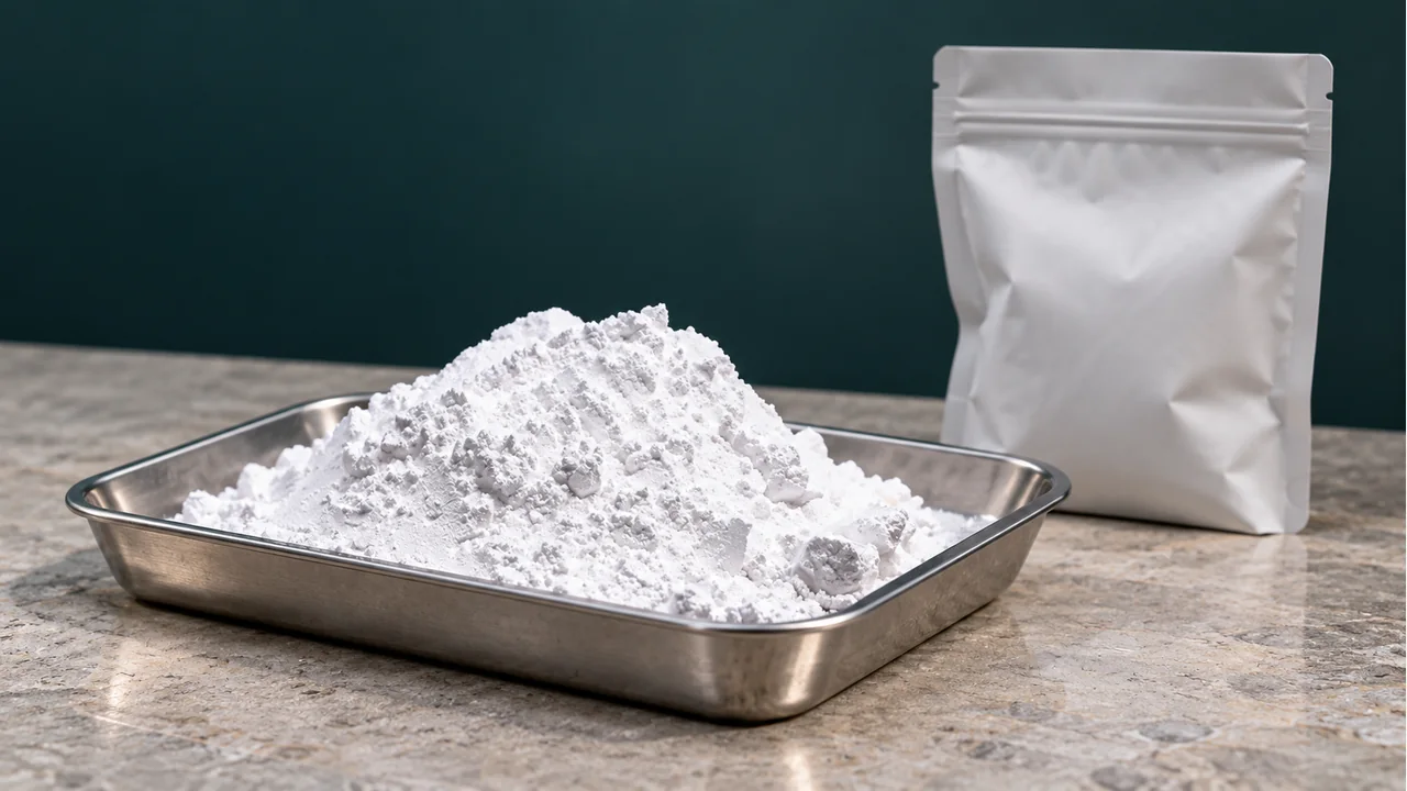 Carbonate precursor powder with plain sample packaging