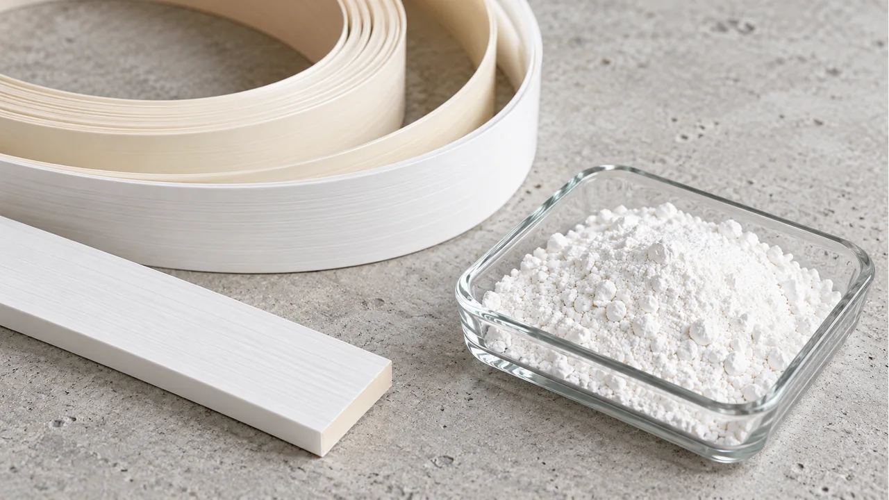 Edge-banding strips and the material sample