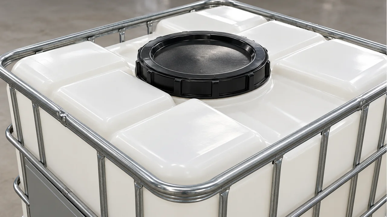 IBC top closure and moulded shoulder