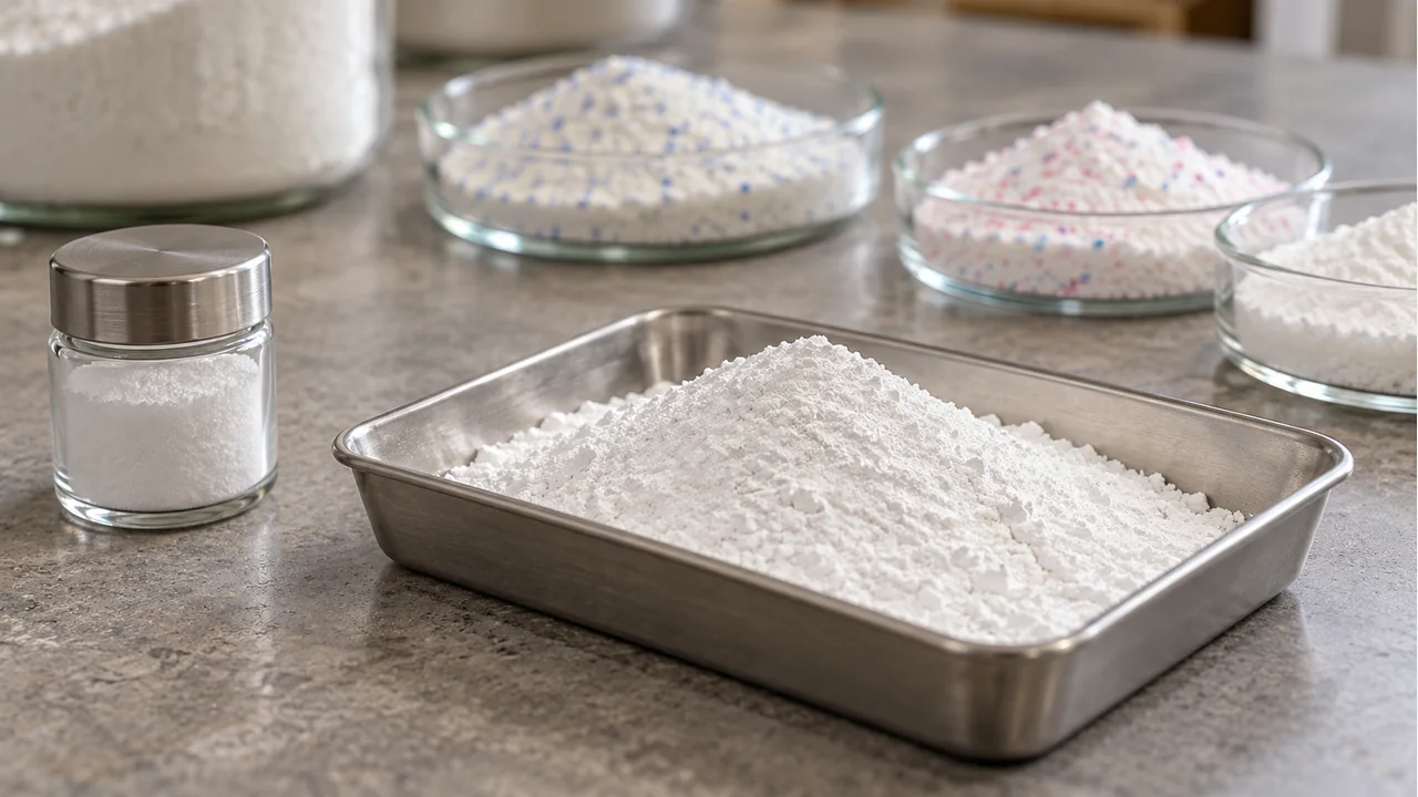 Detergent-material samples and the material sample