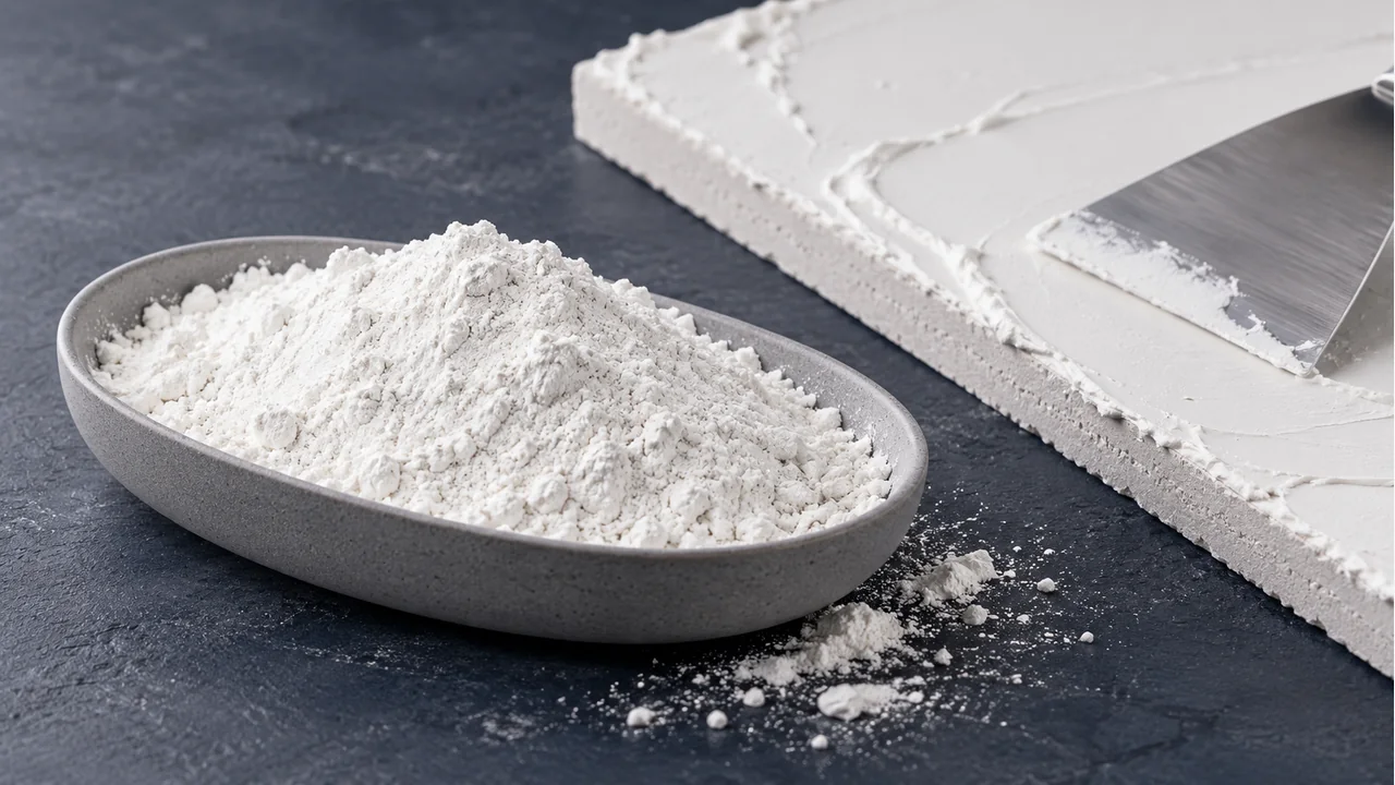 Ground calcium carbonate powder with construction-coating samples