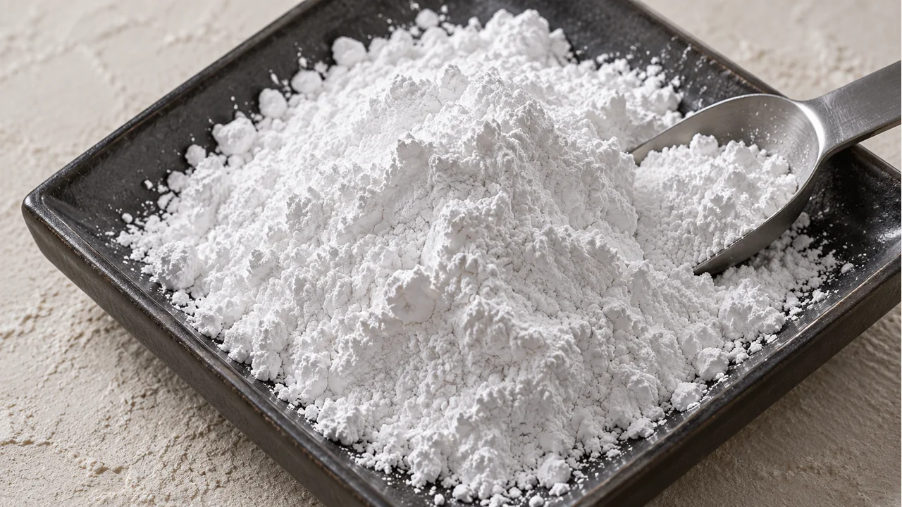 Close view of precipitated barium sulfate powder