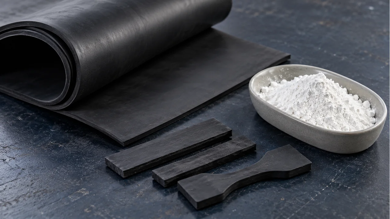 Rubber components and the material sample