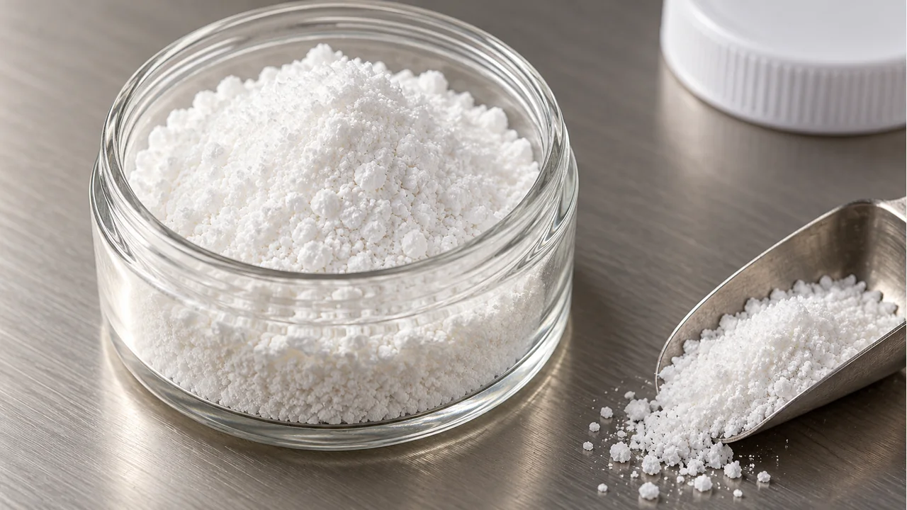 Close view of sodium metasilicate granules
