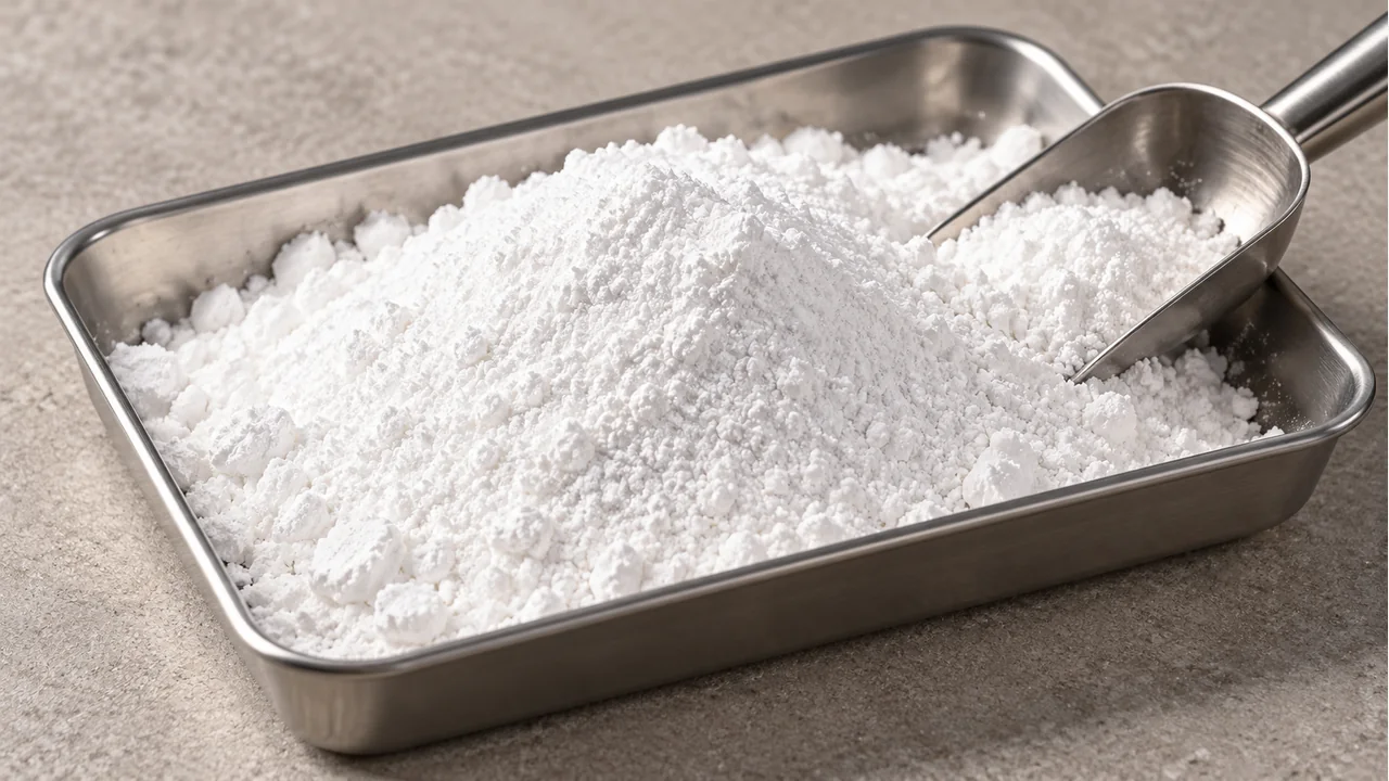 Close view of anhydrous sodium sulfate powder