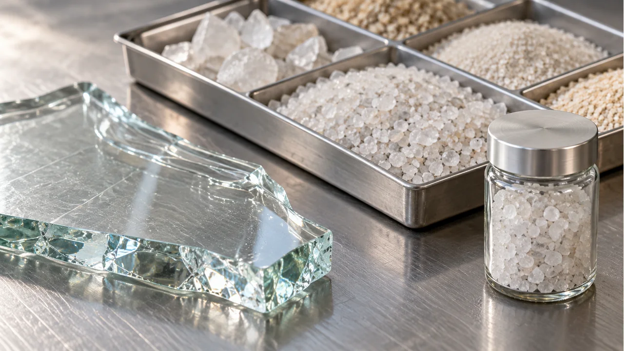 Glass-material samples and the material sample