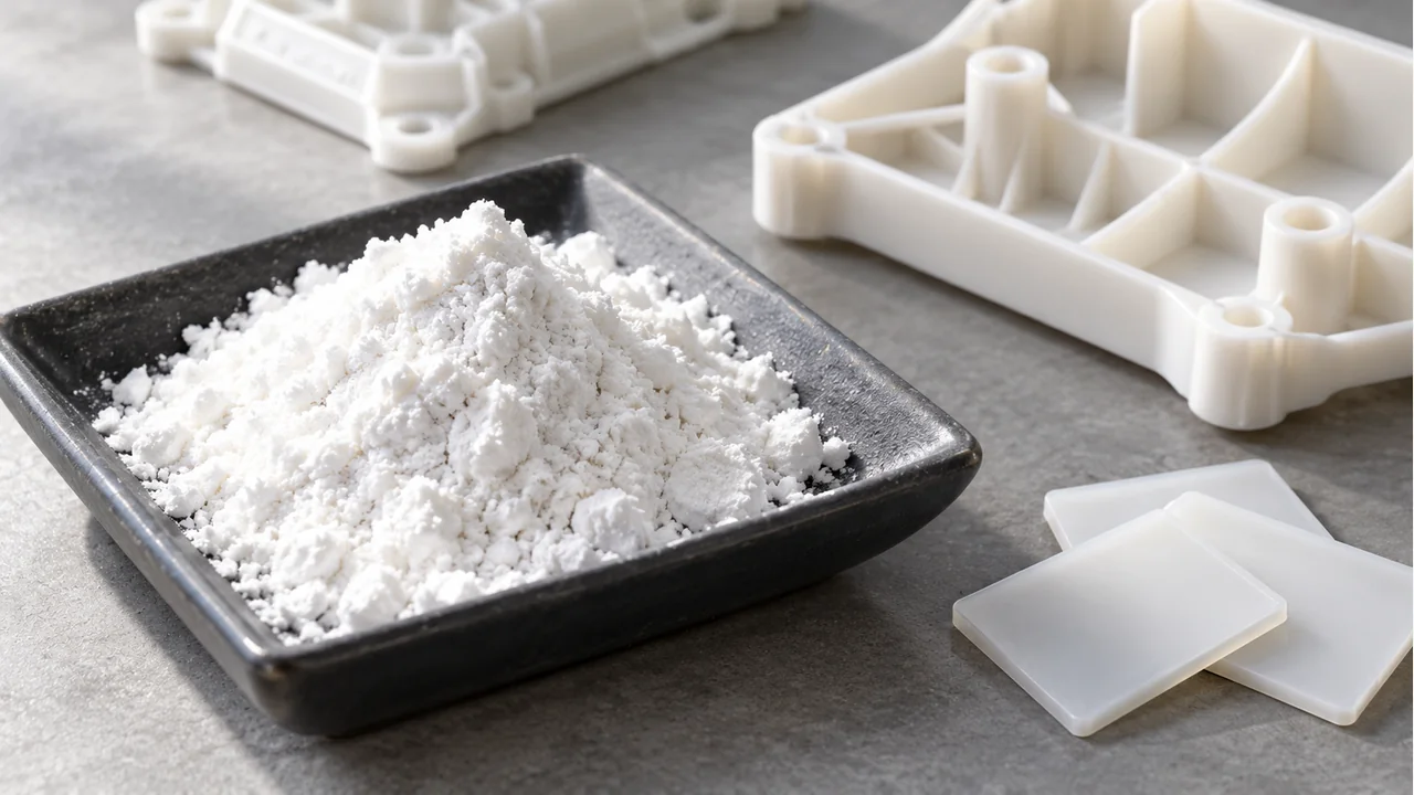 Talc-based mineral powder with PP component samples