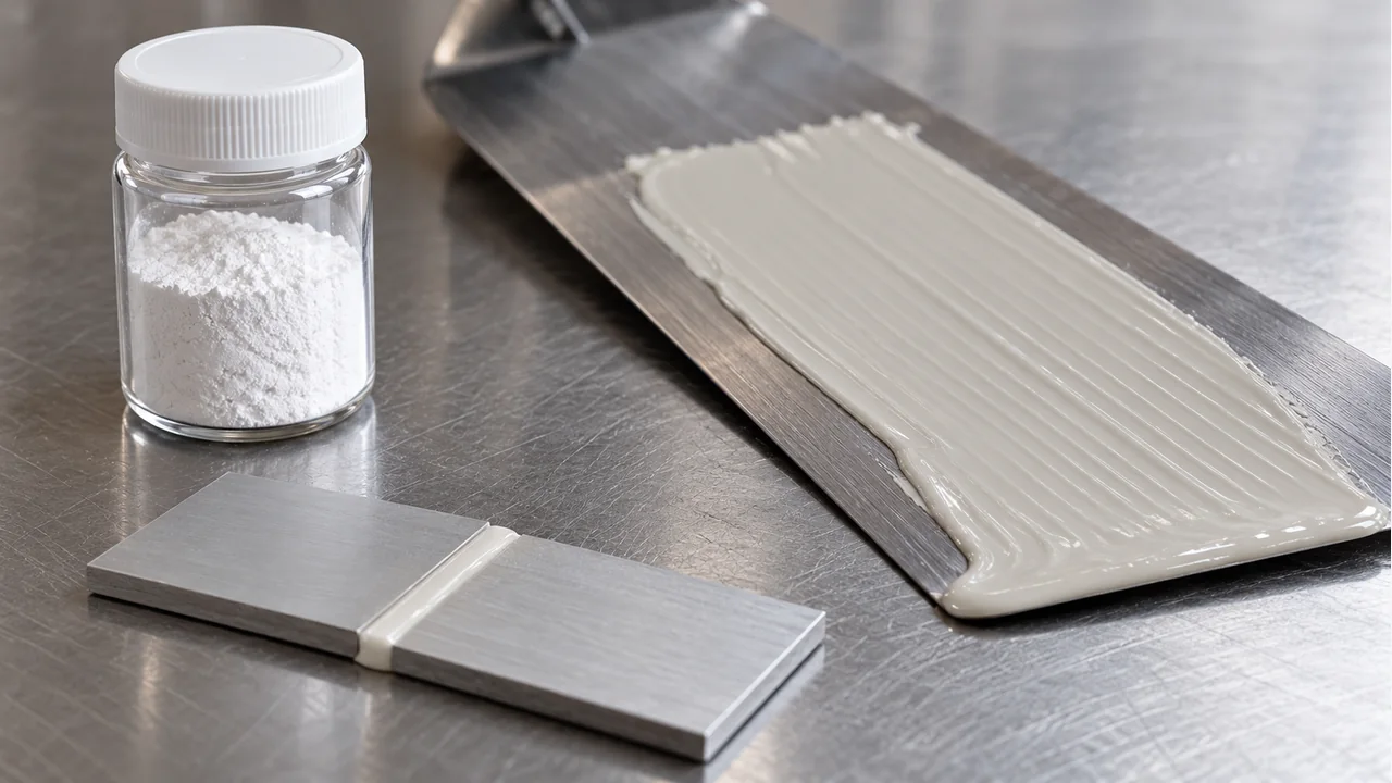 Adhesive application samples and the material sample