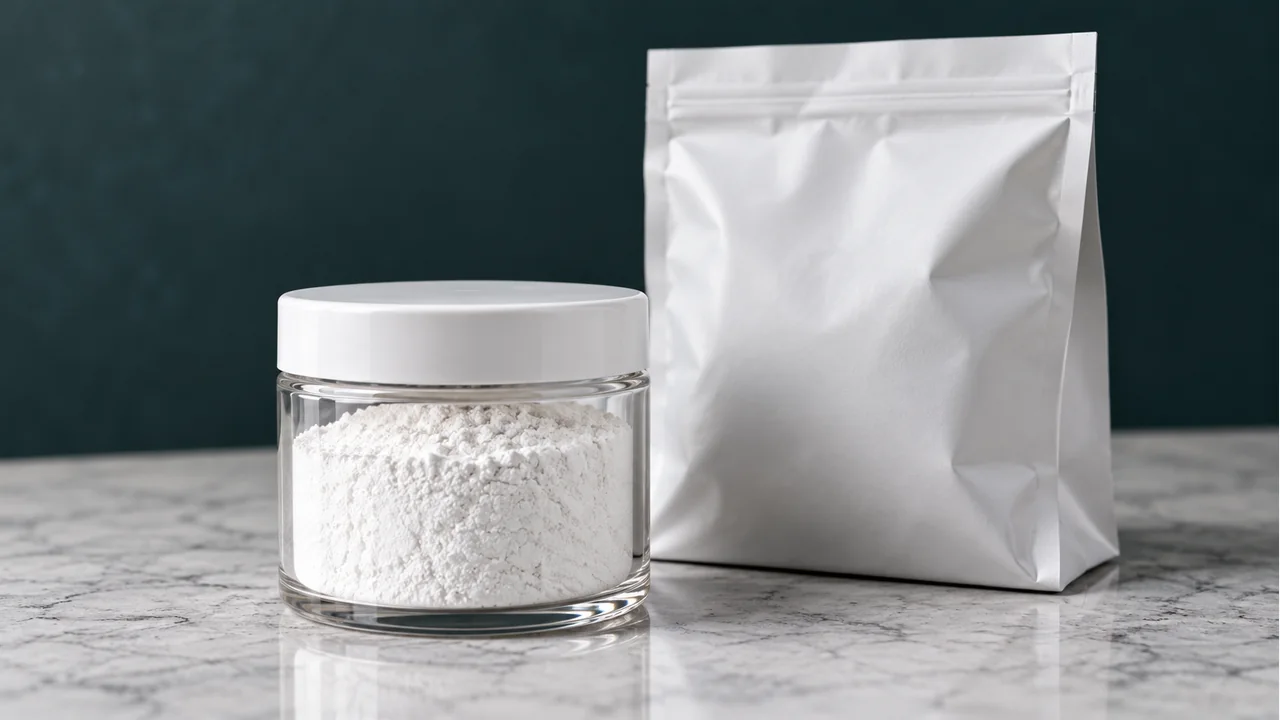 Paper-coating mineral powder with plain sample packaging