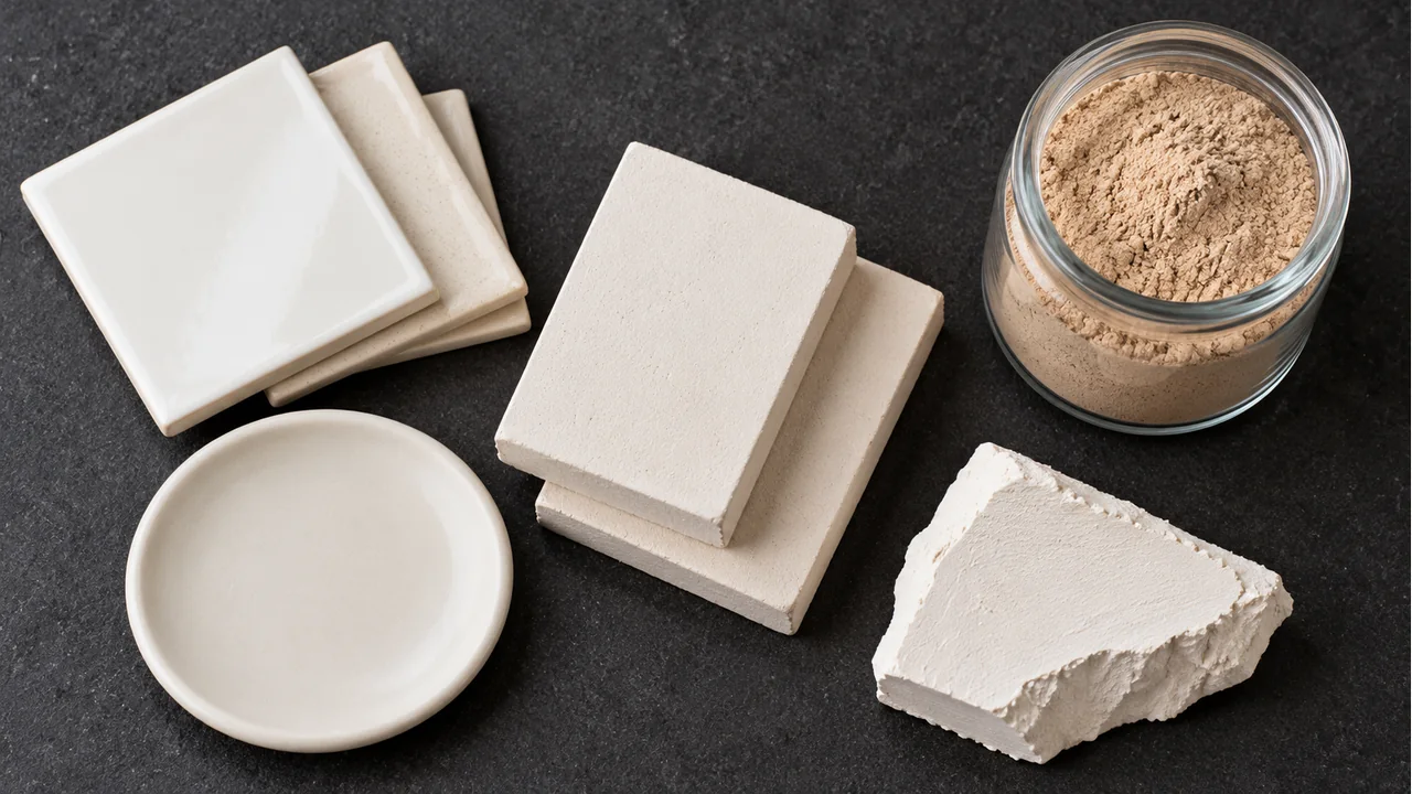 Ceramic bodies and tiles and the material sample