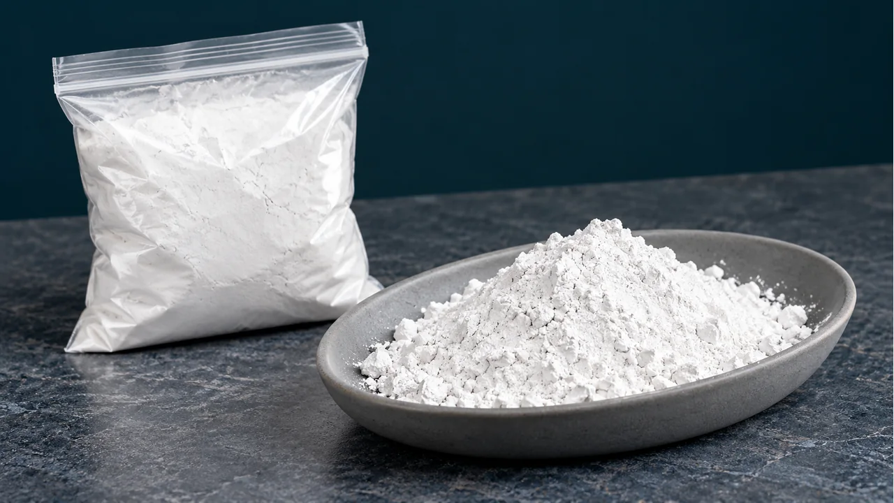 Wollastonite powder with plain sample packaging