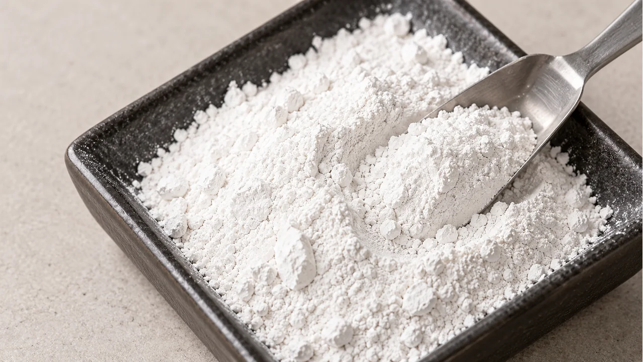 Close view of wollastonite powder