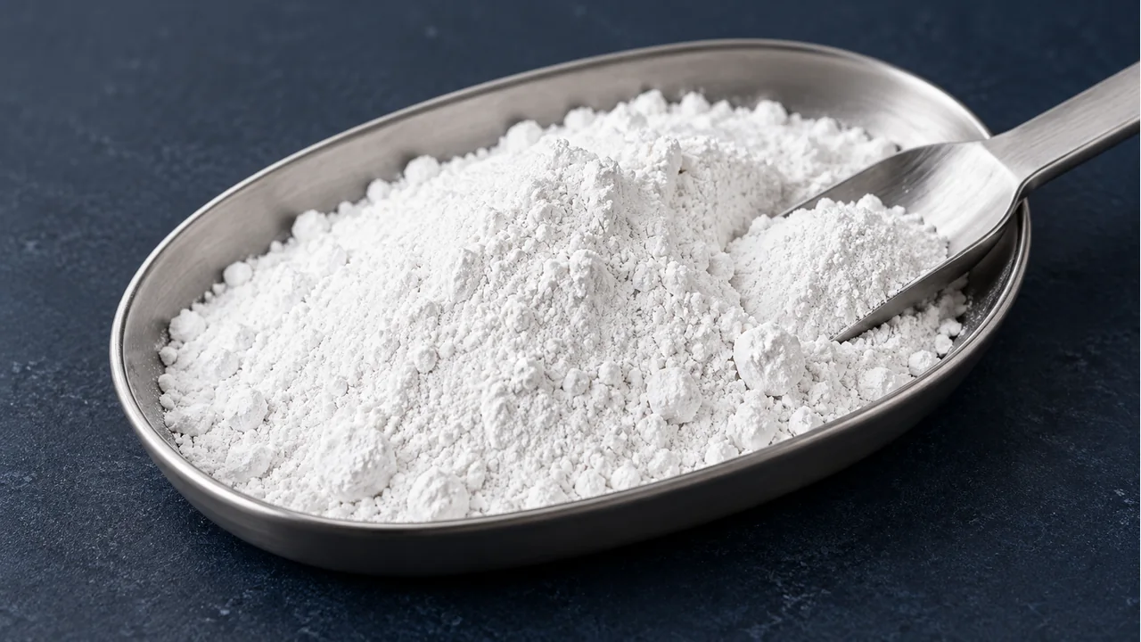 Close view of paper-filler mineral powder