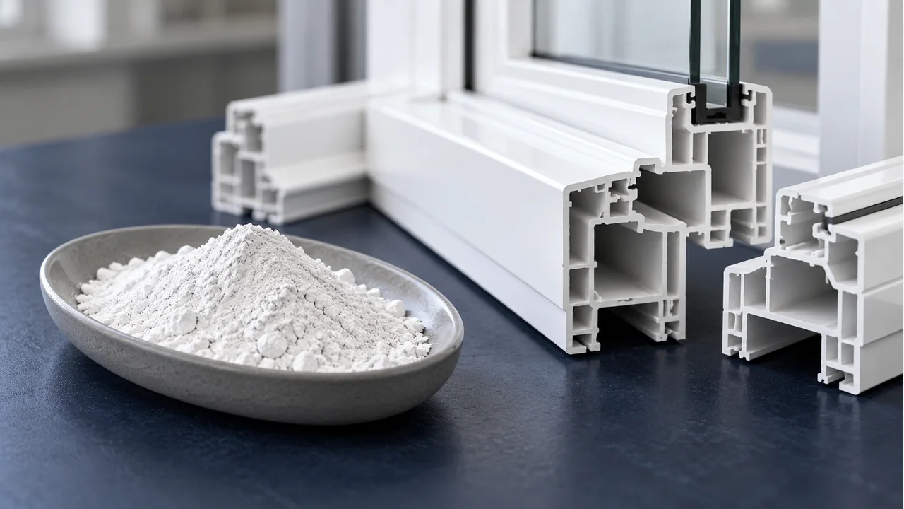 PVC profile components and the material sample